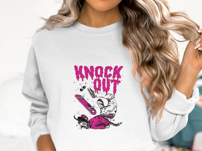 Knock Out Skateboarding Skeleton Illustration Art Sweater - Design & Vybe