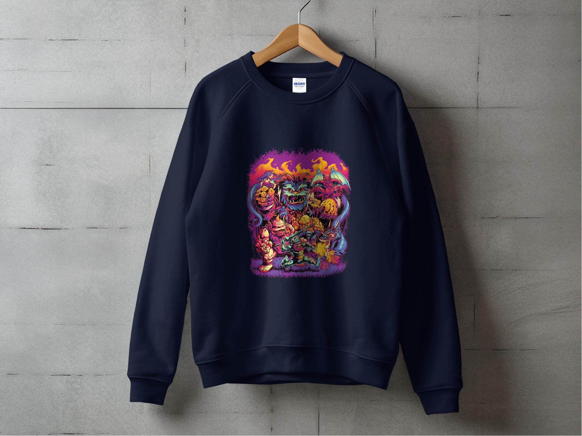 Epic Fantasy Illustration Featuring Fearsome Creatures Sweater - Design & Vybe