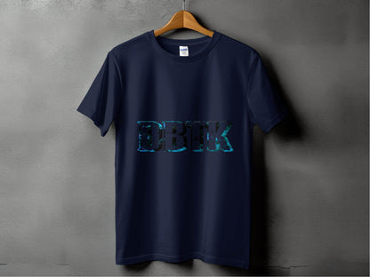 Blue Floral DBCK Letters Artistic Design T-Shirt - Design & Vybe
