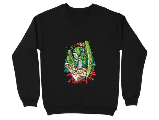 Praying Mantis Devouring Pizza Graphic Sweatshirt product type