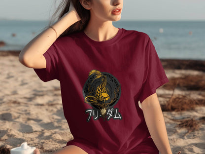 Golden Koi Fish Mandala Japanese Freedom Graphic T-Shirt - Design & Vybe