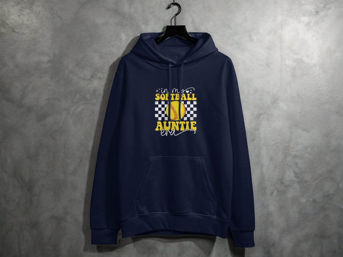 In My Softball Auntie Era Groovy Retro Proud Graphic Design Image Hoodie - Design & Vybe