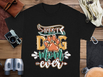 Best Dog Mom Ever Pet Paw Print Design Graphic T-Shirt - Design & Vybe