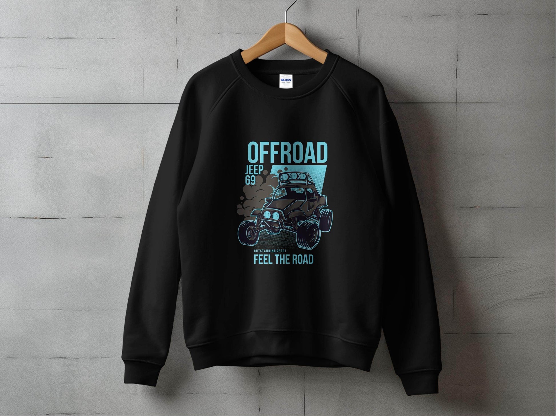 Offroad Jeep 69 Outstanding Sport Feel The Road Sweater - Design & Vybe