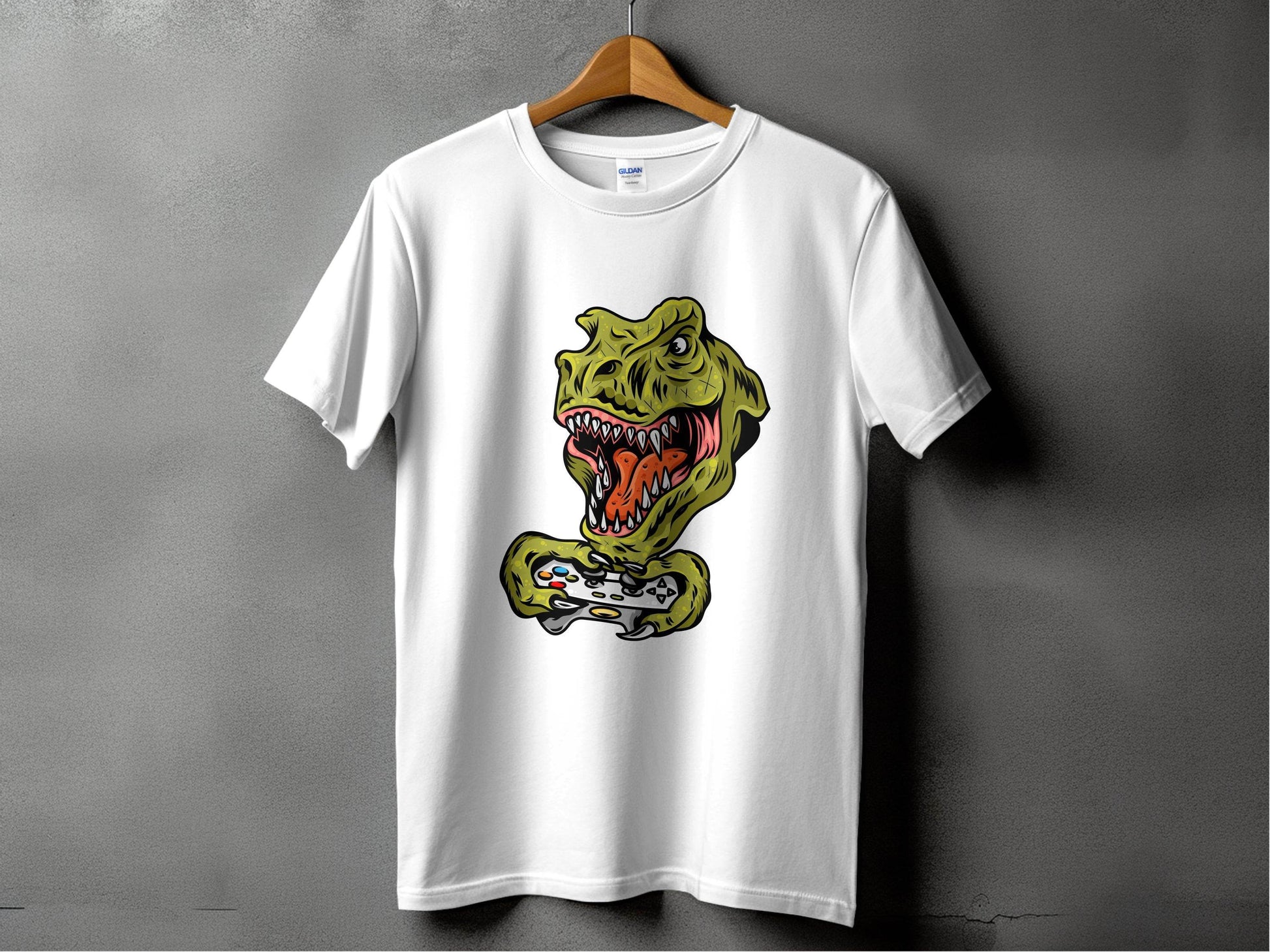 Dinosaur Gaming Graphic Design T-Shirt - Design & Vybe