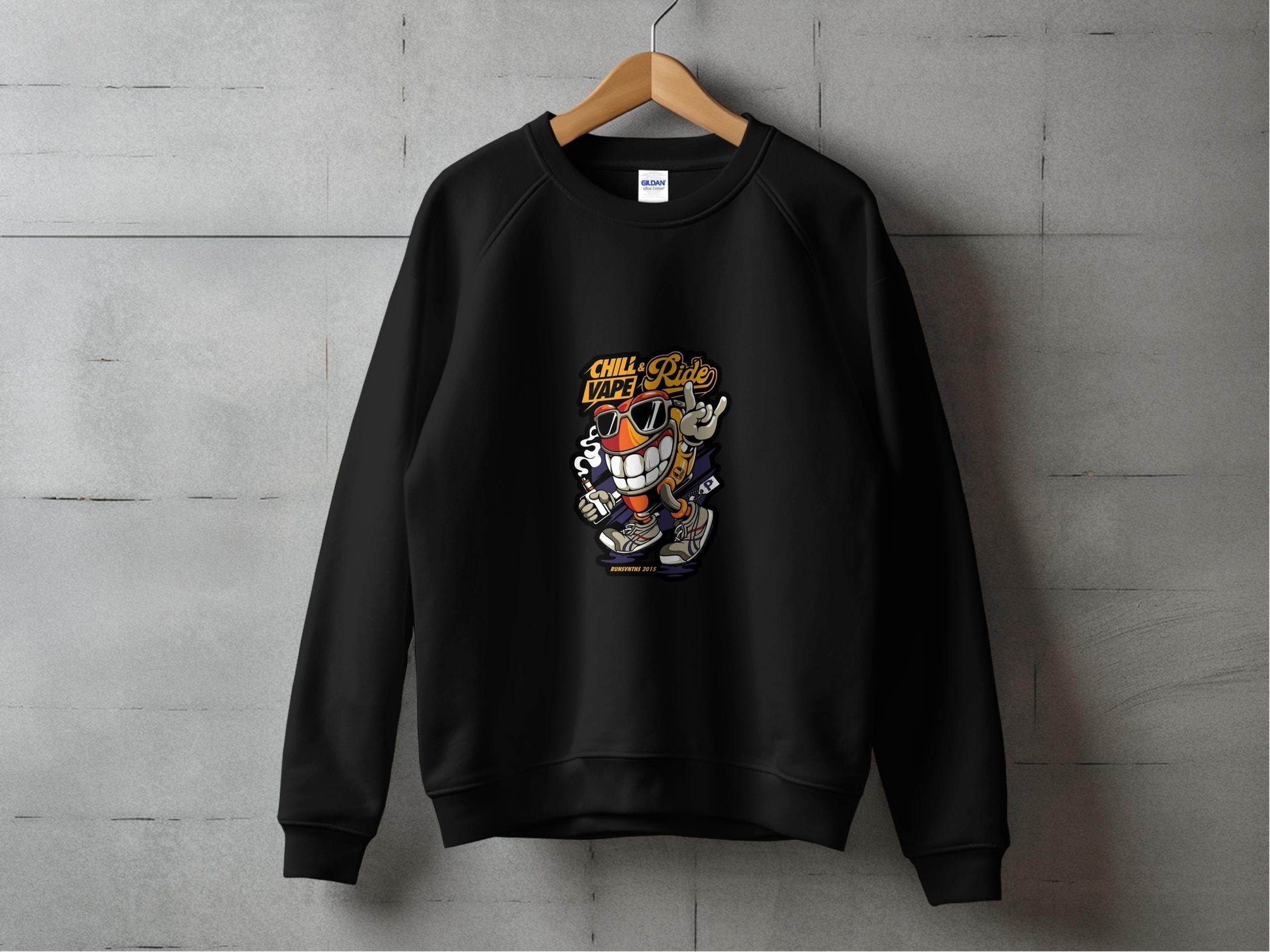 Chill and Vape Ride Fun Cartoon Style Sweater - Design & Vybe