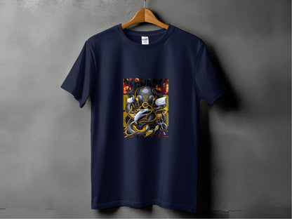 Degraded Design with Shark Anchor Octopus Artwork T-Shirt - Design & Vybe