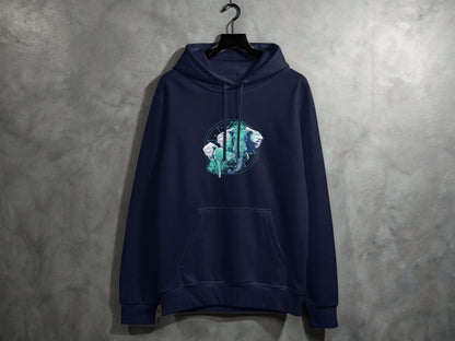 Stunning Elephant Graphic Blue Nature Design Hoodie - Design & Vybe