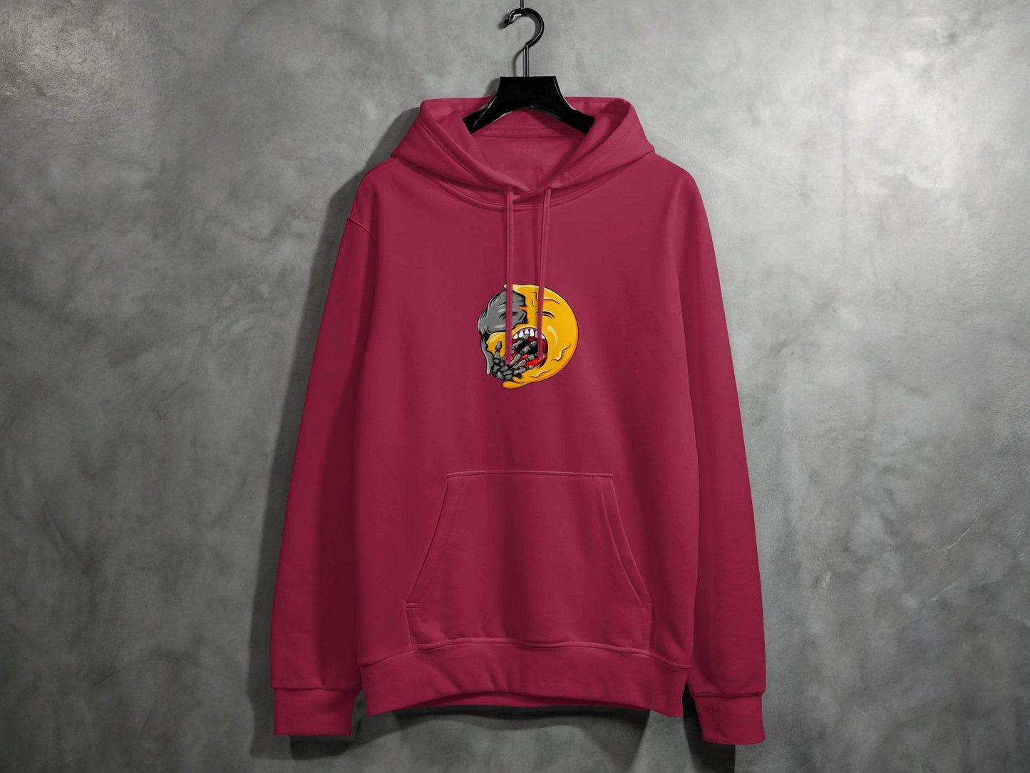 Zombie Emoji Biting Skeleton Hand Illustration Hoodie - Design & Vybe