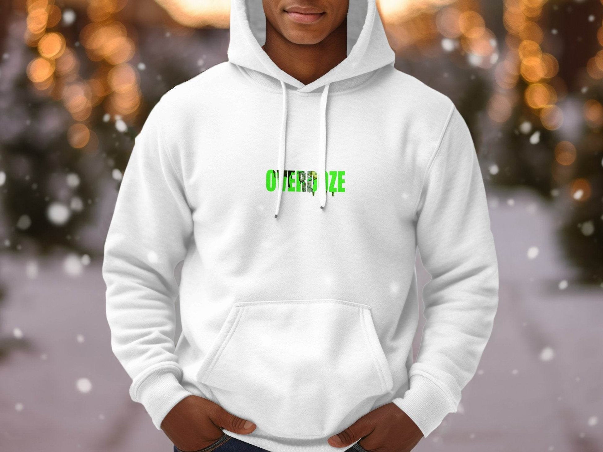 Overdoze Neon Green With Face Graphic Trendy Image Hoodie - Design & Vybe
