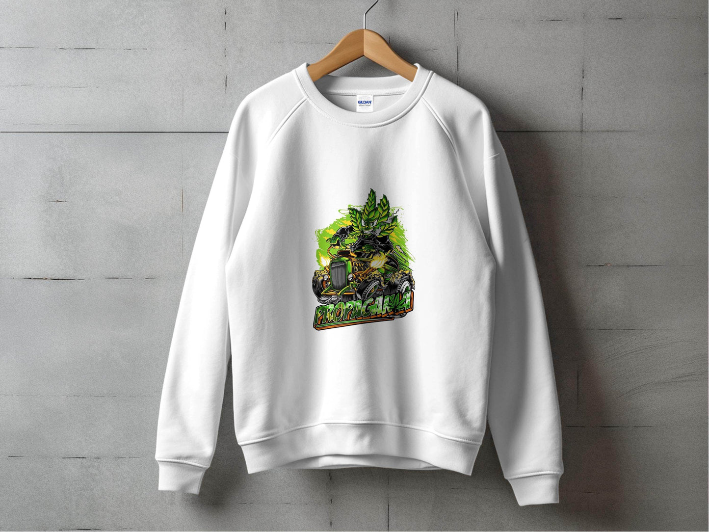 Propaganja Leaf Hot Rod Rider Graphic Print Design Sweater - Design & Vybe