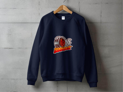 Burnout Tire Smoke Flames Powerful Design Graphic Sweater - Design & Vybe