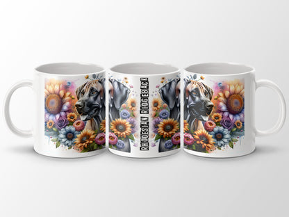 Beautiful Colorful Rhodesian Ridgeback Floral Mug product