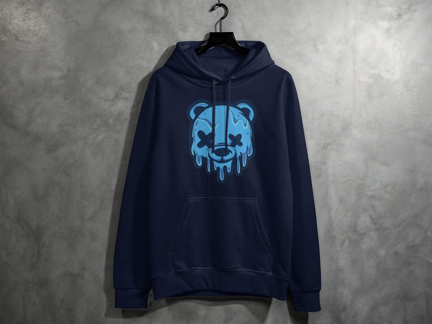 Cool Blue Graffiti Melting Dead Mad Bear Graphic Hoodie - Design & Vybe
