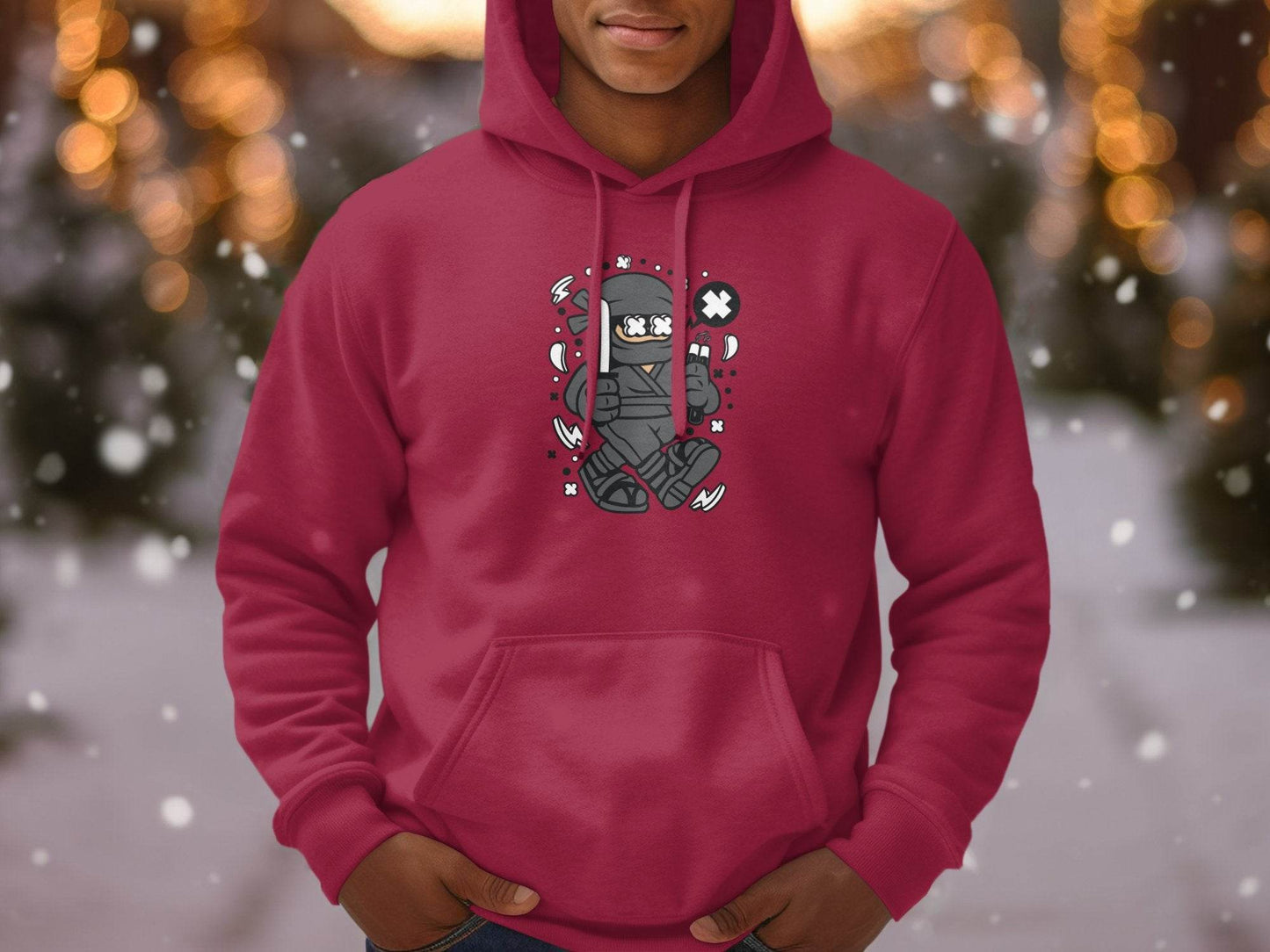Ninja Cartoon Character with Nunchucks Graphic Hoodie - Design & Vybe