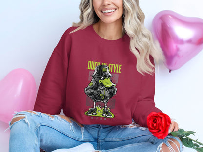Duck in Style Cool Graphic Illustration Unisex Sweater - Design & Vybe