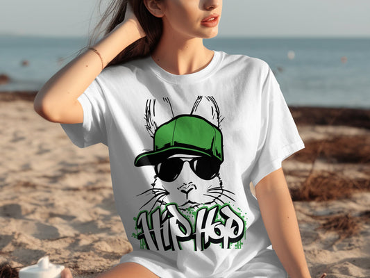Hip Hop Cool Bunny Print Tee beachwear product type