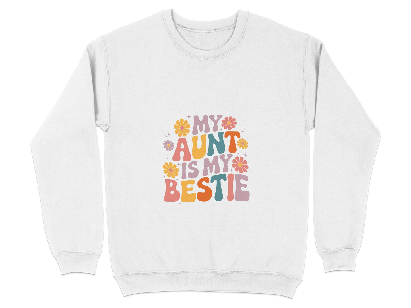 My Aunt is My Bestie Floral Design Graphic Sweater - Design & Vybe
