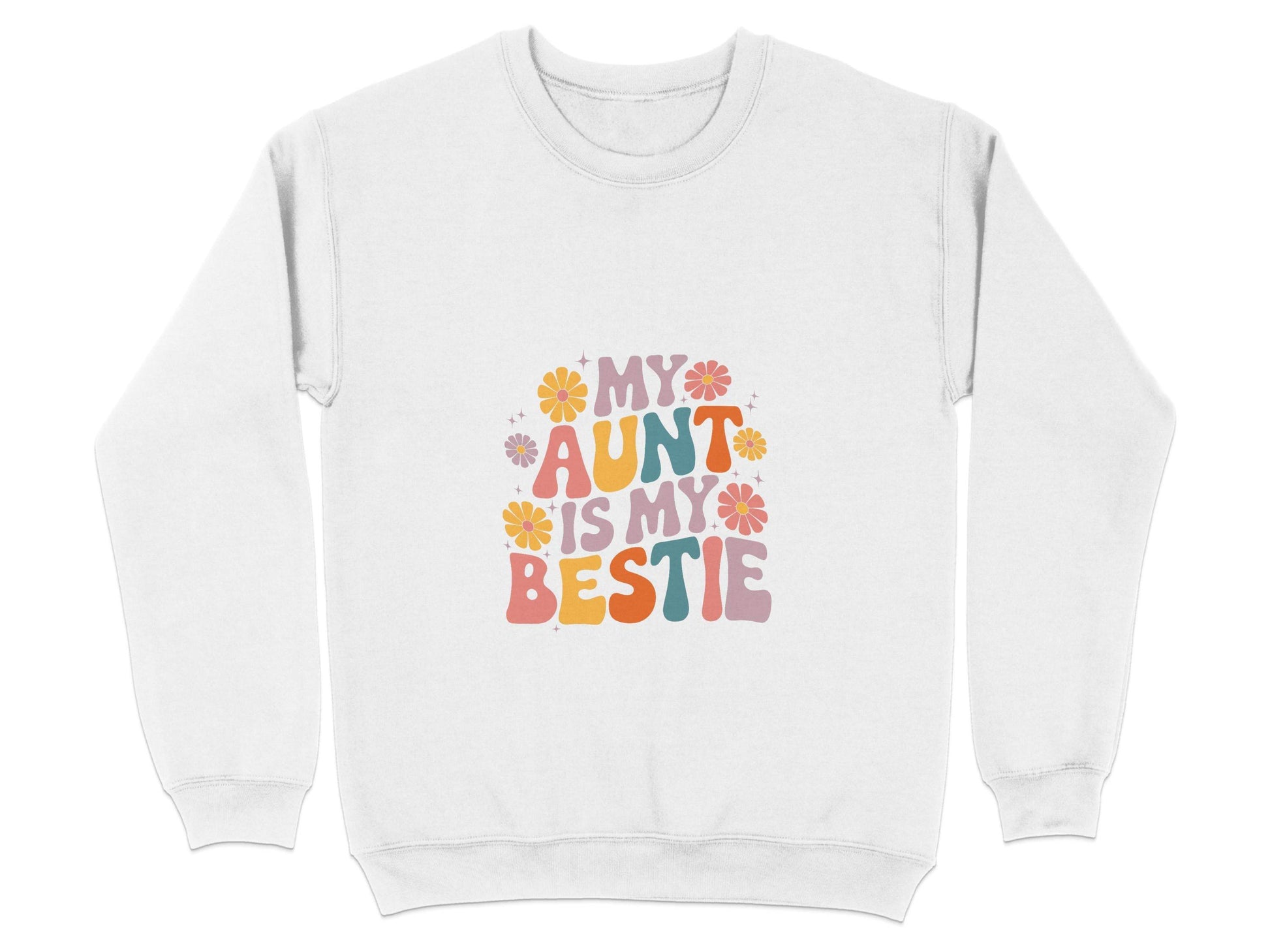 My Aunt is My Bestie Floral Design Graphic Sweater - Design & Vybe