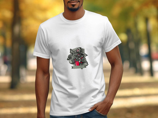 Angry Plumber with Wrench Graphic Design Premium T-Shirt - Design & Vybe