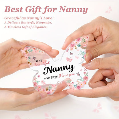 Best Nanny Birthday Beautiful Butterfly Acrylic Plaque