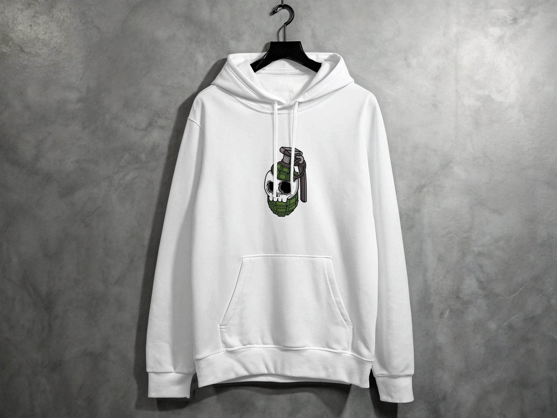 Skull Grenade Graphic Design Funny Unique Style Hoodie - Design & Vybe