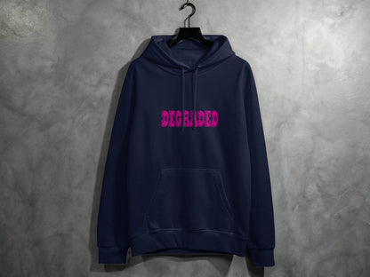 Magenta DEGRADED Word Graphic Stylish Hoodie - Design & Vybe
