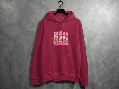 Mama Repeated With Bows Pink Themed Artwork Hoodie - Design & Vybe