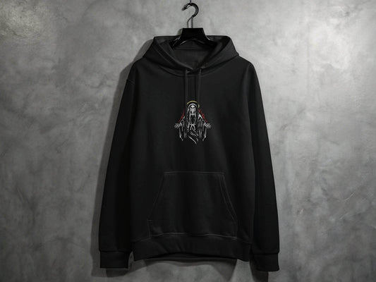 Death Halo Black Design Death in Flames Graphic Hoodie - Design & Vybe