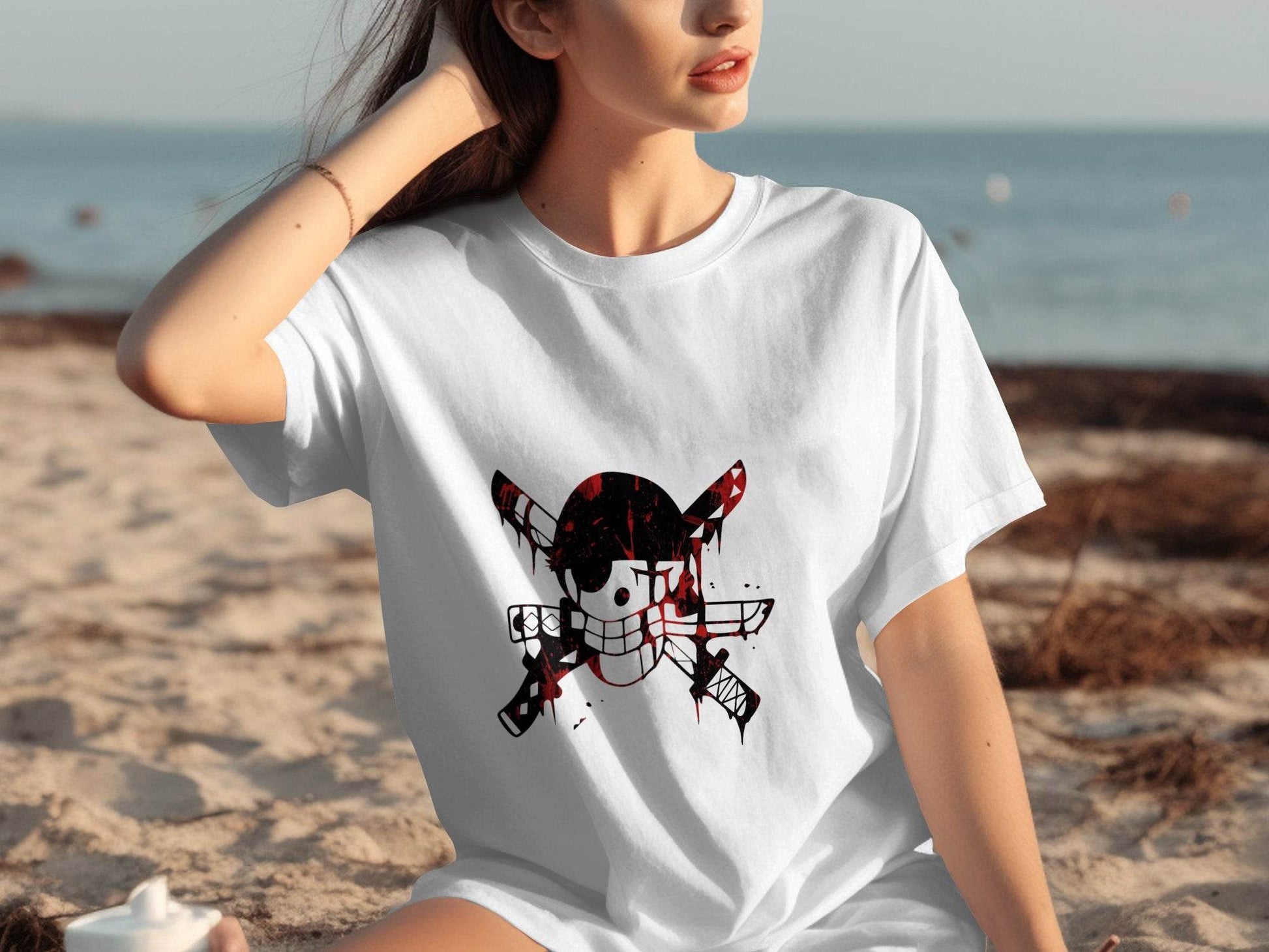 Pirate Symbol with Bloody Swords Skull Artistic Design T-Shirt - Design & Vybe
