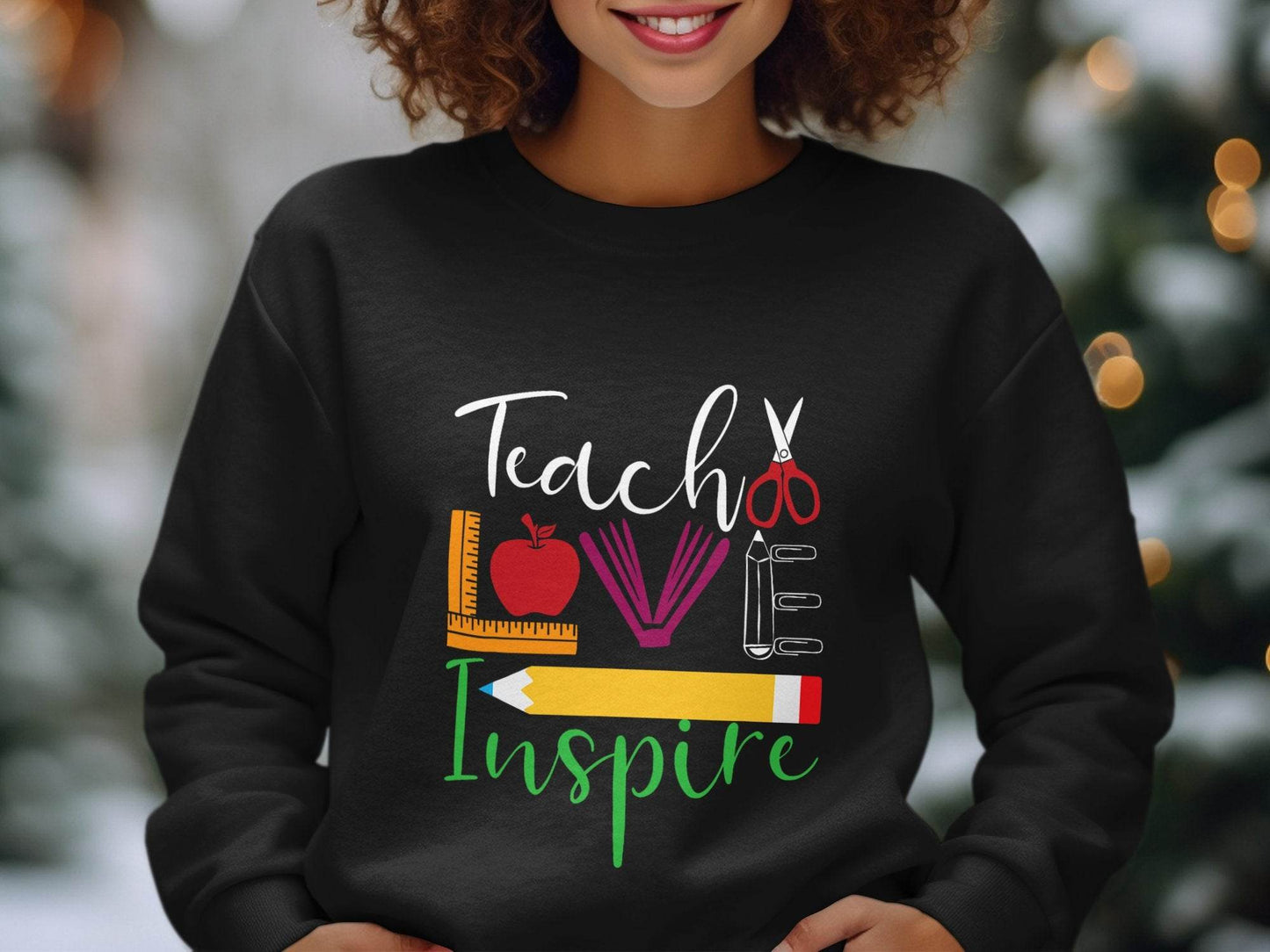 Teach Love Inspire Back To School Design Teachers Sweater - Design & Vybe