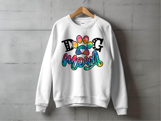 Dog Mom Paw Print Tie Dye Style Cute Graphic Design Sweater - Design & Vybe