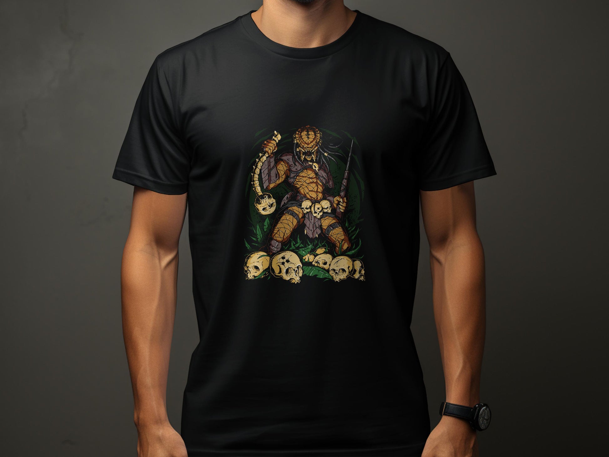 Fierce Warrior with Skull Artwork T-shirt product