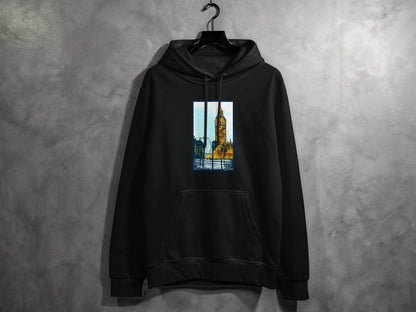 Iconic Big Ben and London Eye Graphic Hoodie - Design & Vybe