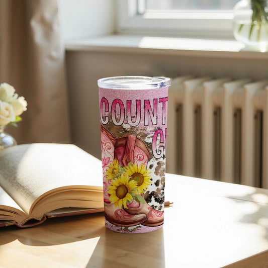 Country Girl Boots Design With Sunflowers Theme Tumbler - Design & Vybe