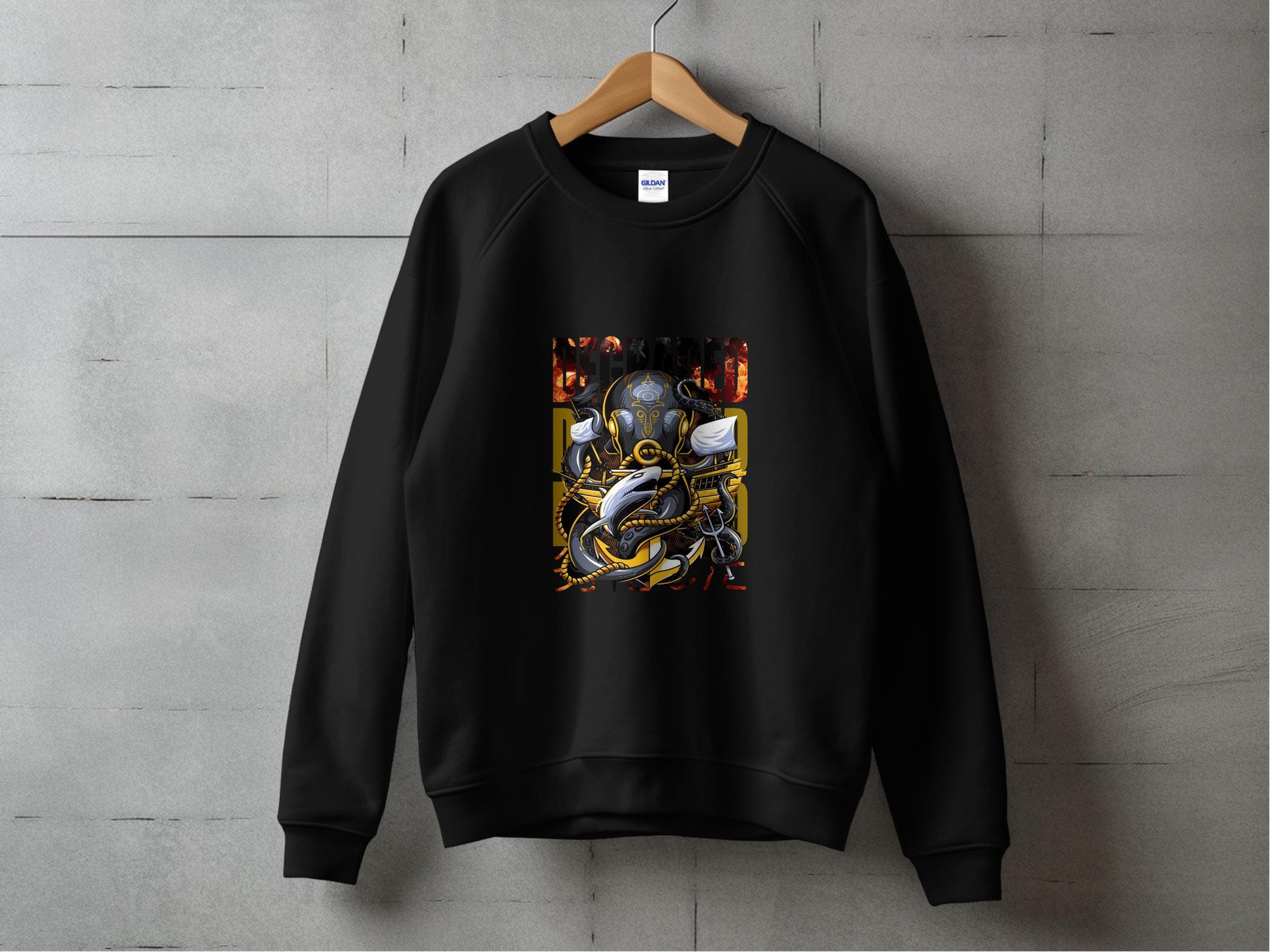 Artistic Black Sweatshirt with Robot Print product