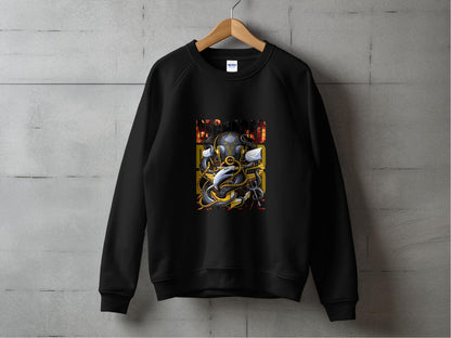 Artistic Black Sweatshirt with Robot Print product