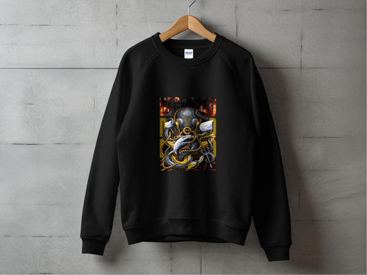 Artistic Black Sweatshirt with Robot Print product