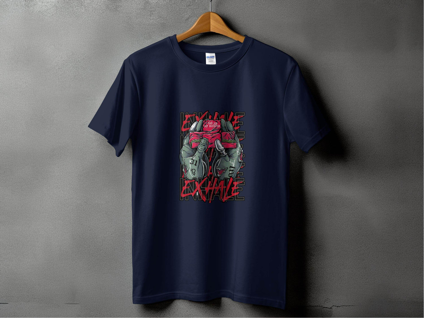 Inhale Exhale I Roll Up My Medicine Graphic Design T-Shirt - Design & Vybe