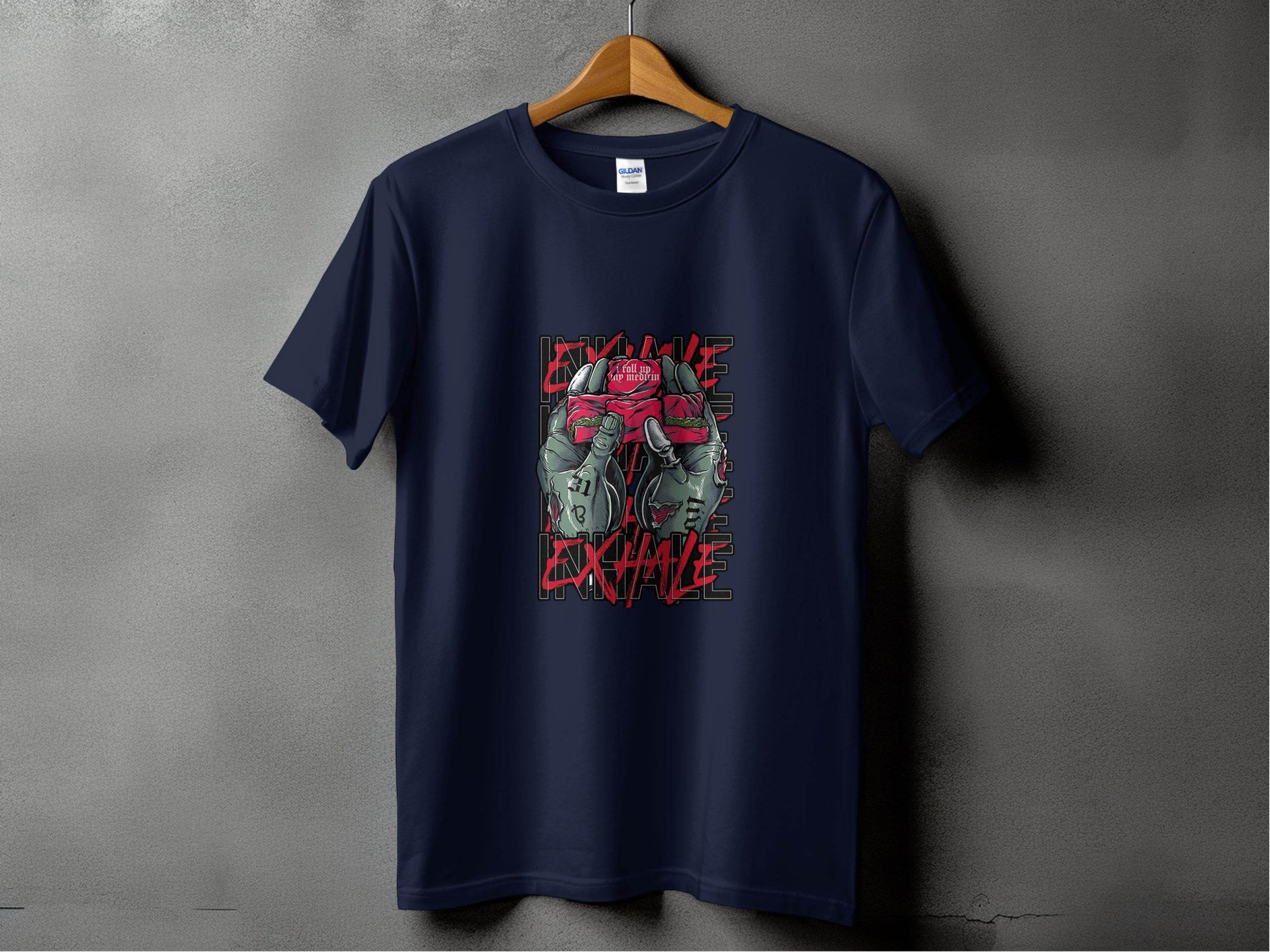 Inhale Exhale I Roll Up My Medicine Graphic Design T-Shirt - Design & Vybe