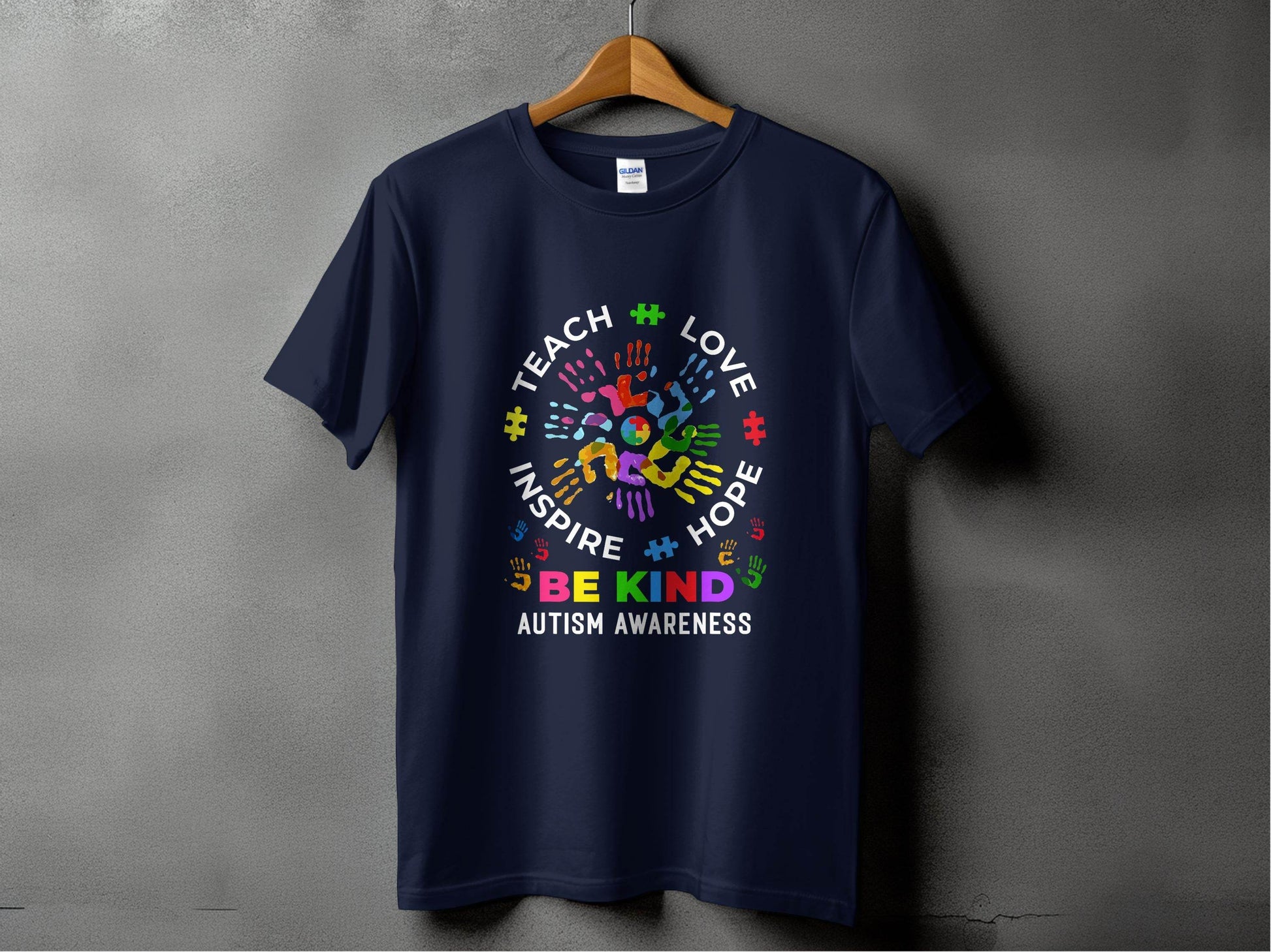 Autism Awareness Teach Love Inspire Hope Be Kind T-Shirt - Design & Vybe