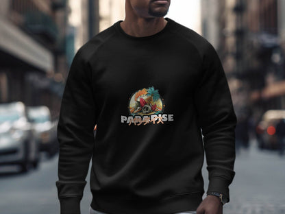 Paradise Skull Island With Surfboard Graphic Sweater - Design & Vybe