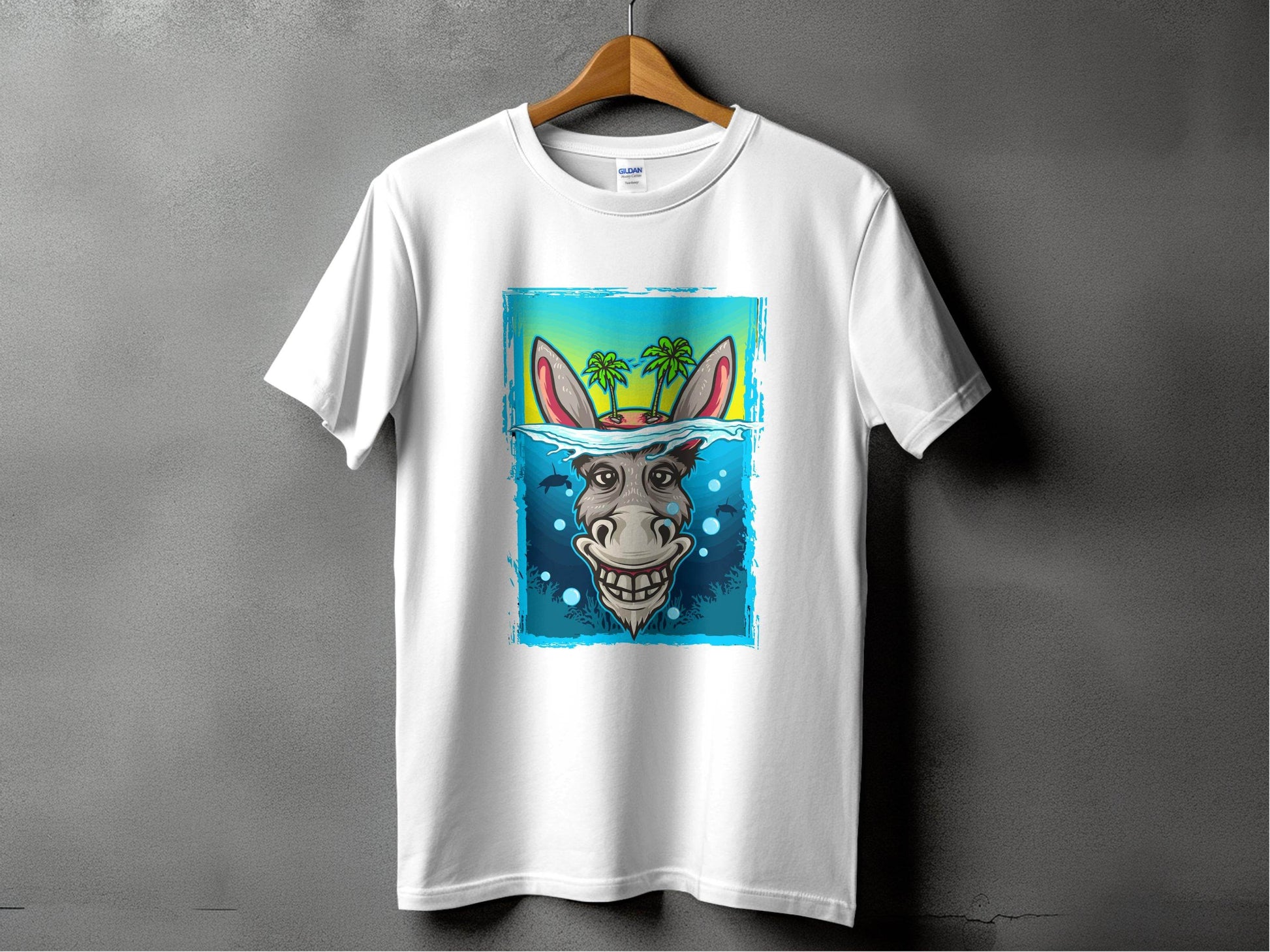 Vibrant Donkey Wearing Hat Graphic Design T-Shirt product