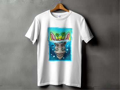 Vibrant Donkey Wearing Hat Graphic Design T-Shirt product