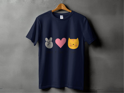 Peace Love Cats Graphic Design T-Shirt - Design & Vybe