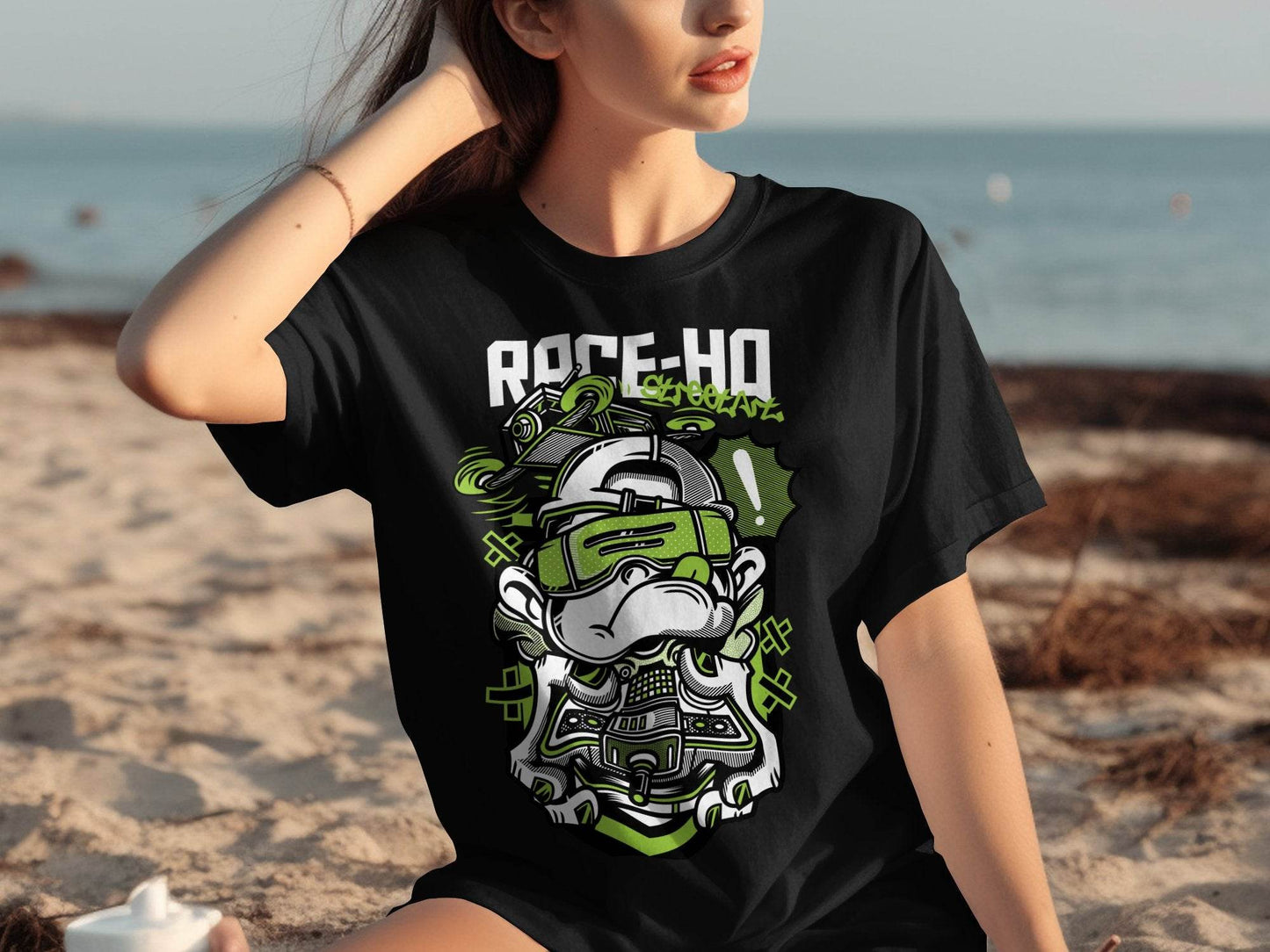 Street Art Monkey with Console Graphics Cool T-Shirt - Design & Vybe