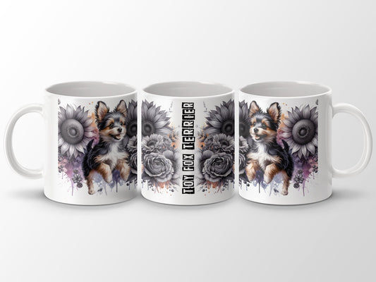Toy Fox Terrier Floral Art Design Coffee Mug product