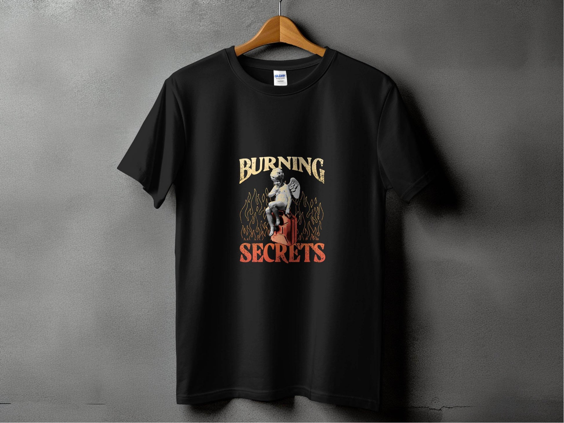 Burning Secrets Angel Graphic Novelty Design Cool T-Shirt - Design & Vybe