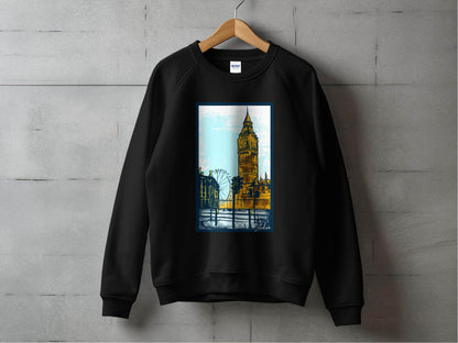 Iconic Big Ben and London Eye Graphic Sweater - Design & Vybe