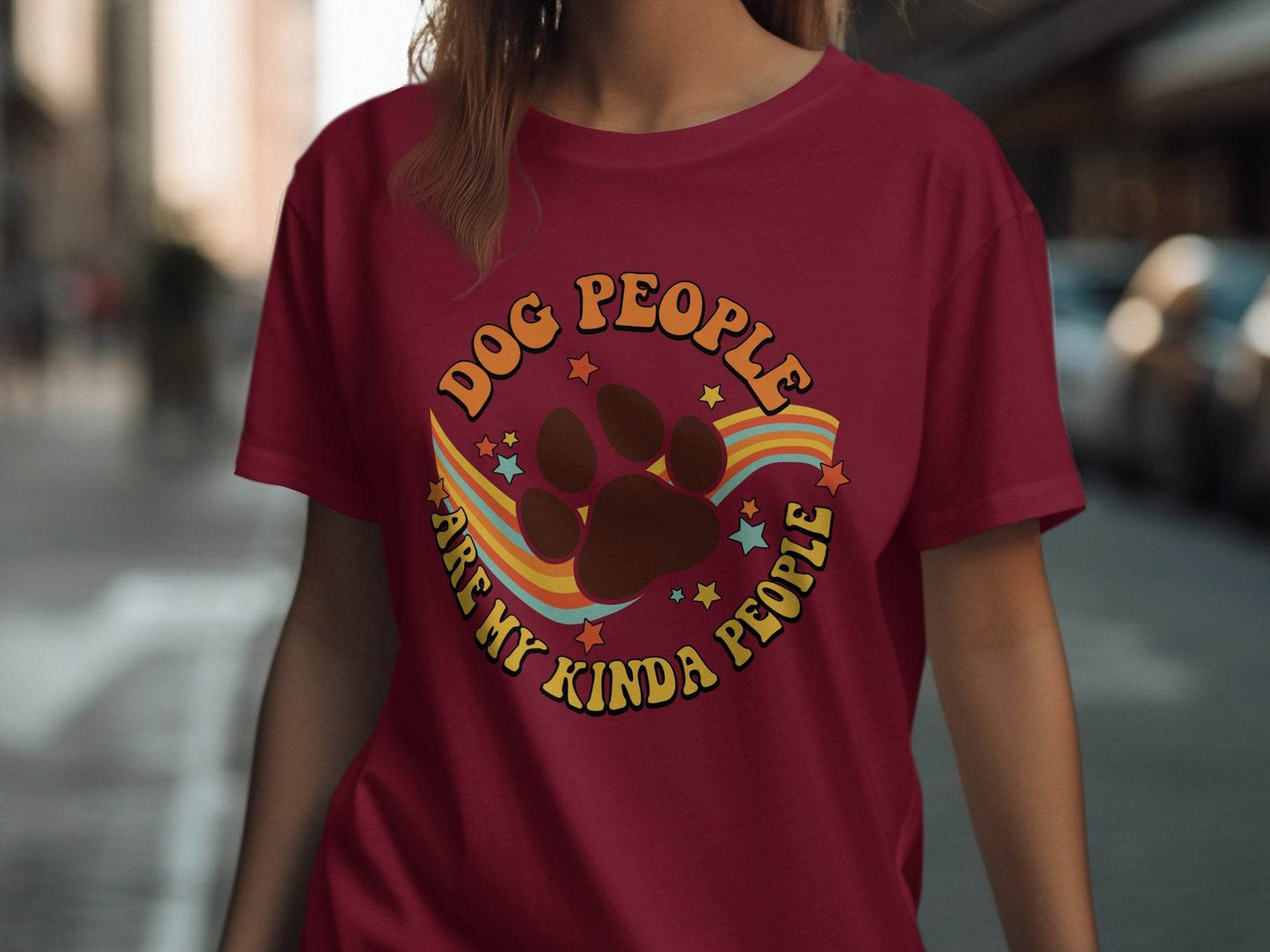 Dog People Are My Kinda People Retro Style Dog Paw T-Shirt - Design & Vybe